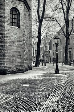 Het Pieterskerkhof in Utrecht in de winter.  (Utrecht2019@40mm nr 33) van De Utrechtse Grachten