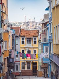 Colourful street in Balat, Istanbul, Turkey by Lizet Wesselman