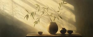 Vasen Stillleben | Warm Light Green Branches