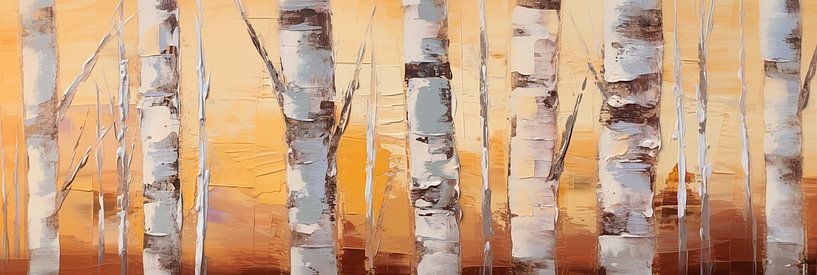Brede print espen bos palet mes stijl olieverfschilderij van Art In Focus