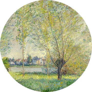 Wilgen in een landschap, Claude Monet (1880) van Atelier Liesjes