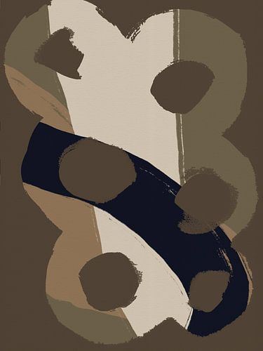 Abstracte vormen in Boho-stijl. Retro uit de jaren 70. Aardetinten.