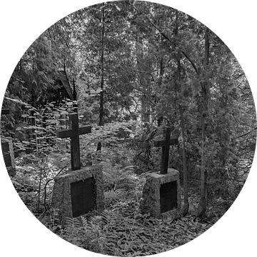 Verborgen begraafplaats diep in het bos, ver van alle paden