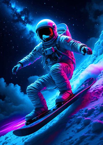 Astronaut surft op ruimte 2