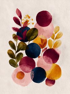 Cercles abstraits dans des couleurs chaudes