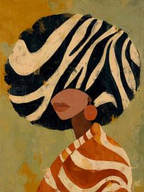 Abstract portret met grafisch kapsel