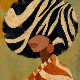 Abstract portrait with a graphic hairstyle by But First Framing