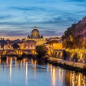 Ponte Umberto I Rome in de avond van Elroy Spelbos