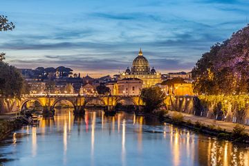 Ponte Umberto I Rome in de avond van Elroy Spelbos