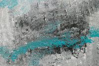 abstrakt in schwarz-weiß und türkis-blau