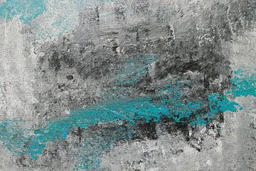 abstrakt in schwarz-weiß und türkis-blau von jolanda verduin
