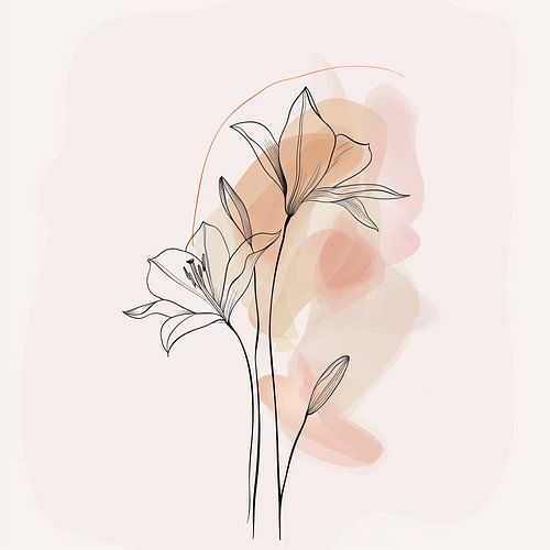 Lelie schets zachte pasteltinten
