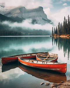 Boote im Bergsee