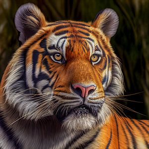 Portret van een Bengaalse tijger Illustratie van Animaflora PicsStock