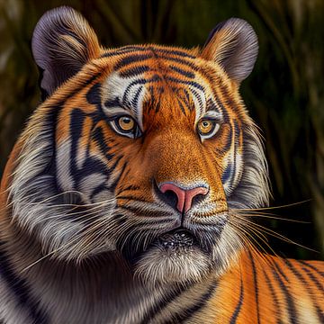 Portrait d'un tigre du Bengale Illustration sur Animaflora PicsStock