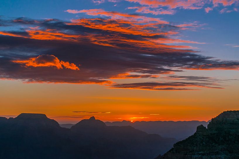 Sonnenaufgang über dem Grand Canyon, Südrand, USA von Rietje Bulthuis