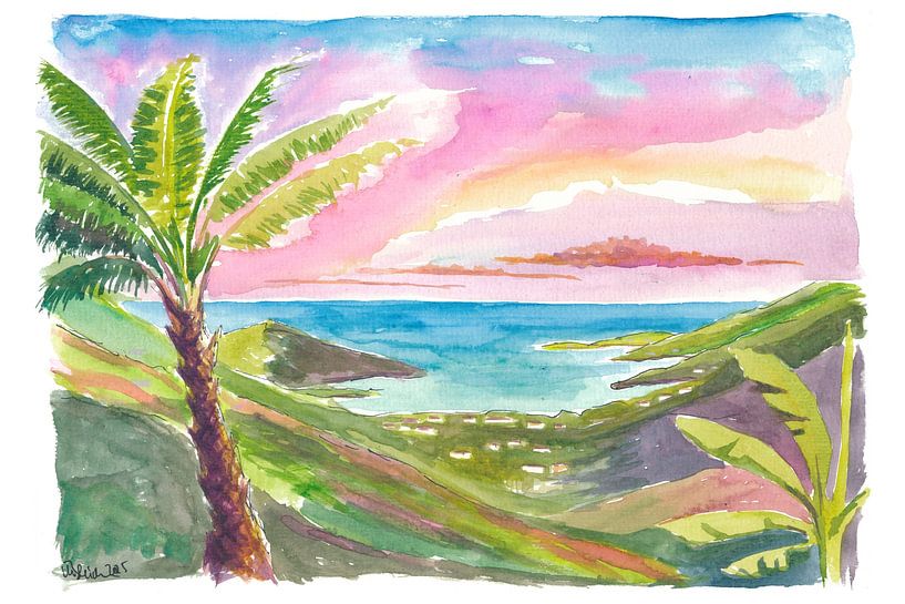 Saint John USVI Palm Serenity over Coral Bay by Markus Bleichner