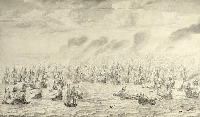 De slag bij Terheiden, Willem van de Velde (I) van Creative Masters Old Masters