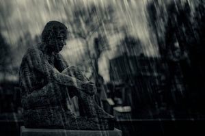 Grübeln im Regen...