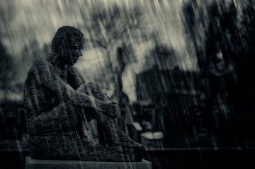 Overpeinzing in de regen.. van Ellen Driesse