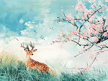 Hert en Sakura van Littlewhitecat