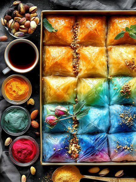Baklawa süßer Kuchen Lebensmittelkunst von JBJart Justyna Jaszke