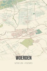 Vintage landkaart van Woerden (Utrecht) van Rezona