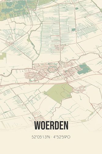 Alte Karte von Woerden (Utrecht)