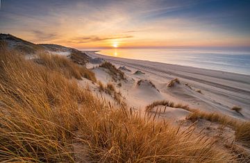 Zonsondergang Noordzee strand