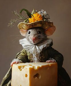 Mausporträt mit Käse