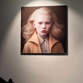 Klantfoto: Fine art portret uit het project: "Albino" van Carla Van Iersel, op hd metal