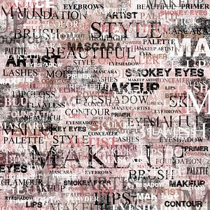 Art mural des mots MAKE-UP sur WordWallArts by Monique