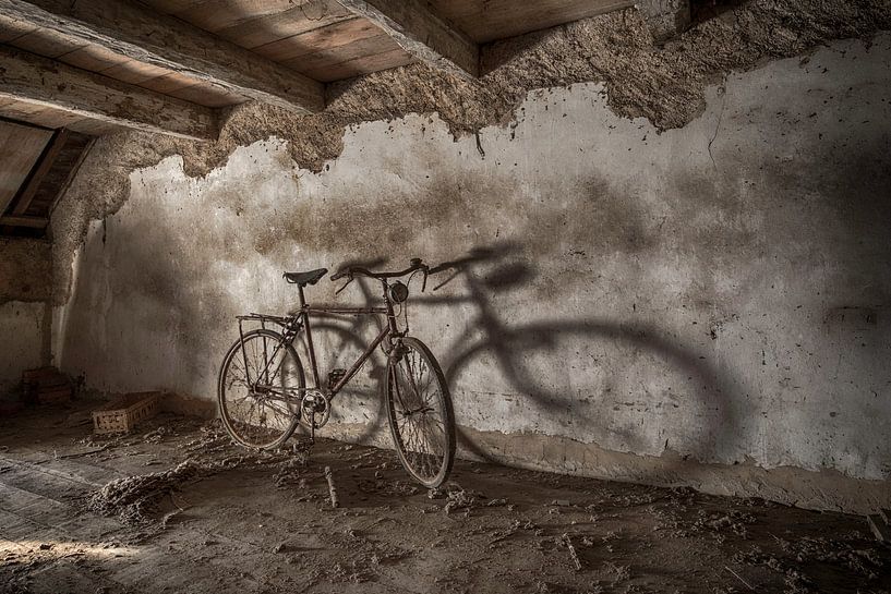 Fiets met schaduw van Manja van der Heijden