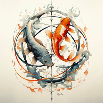 Minimalistische Koi Dans van Christian Ovís