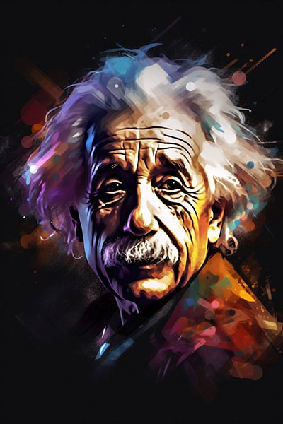 Albert Einstein portret van Art & Soul Creations