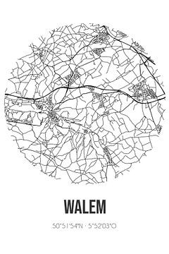 Walem (Limburg) | Landkaart | Zwart-wit van Rezona
