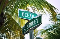 Miami Beach Florida Straatnaambord Ocean Drive