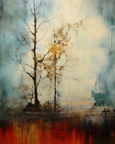 Abstrakte Landschaft in warmen Farbtönen