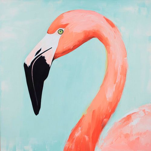 Flamingo in een zachte pastelkleur