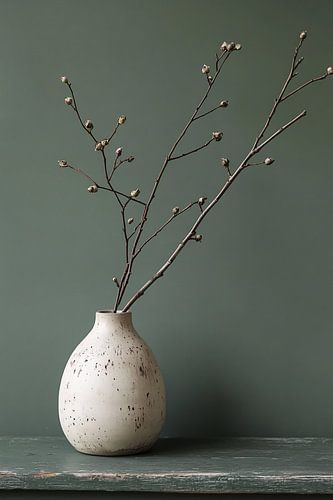 Minimalistisch keramiek met takken