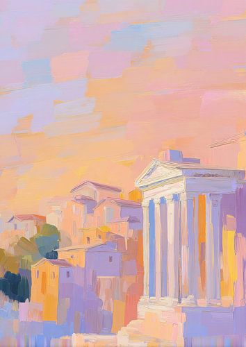 Rome Temple Impressionism Oil