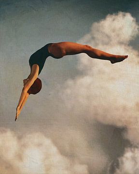 Vrouw duikt in de vroege zomer van Jan Keteleer