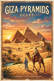 Pyramides de Gizeh, Égypte sur Theodor Decker