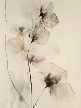 Blumen, japanischer Stil von Japandi Art Studio