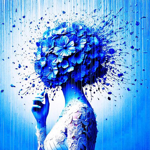 Mon bouquet de mariée est un joyeux hortensia bleu.