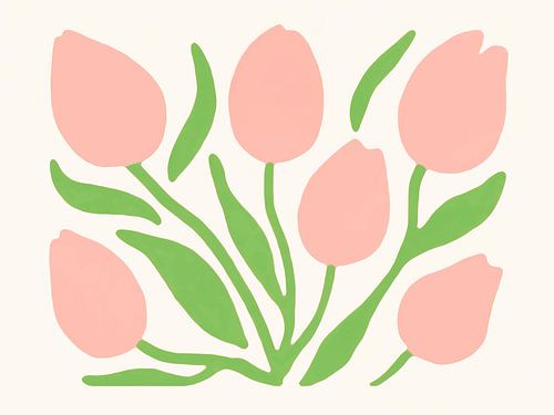 Tulips in the style of Henri Matisse