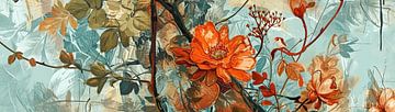 Flower Abstract Art | Orange Vitality by Wonderful Art