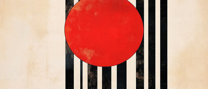 Japanese flag with stripes by Poster Art Shop