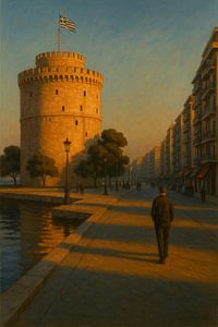 Die Goldene Stunde von Thessaloniki - Der Weiße Turm bei Sonnenuntergang