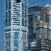 Dubai, reflectie van gebouwen van Inge van den Brande